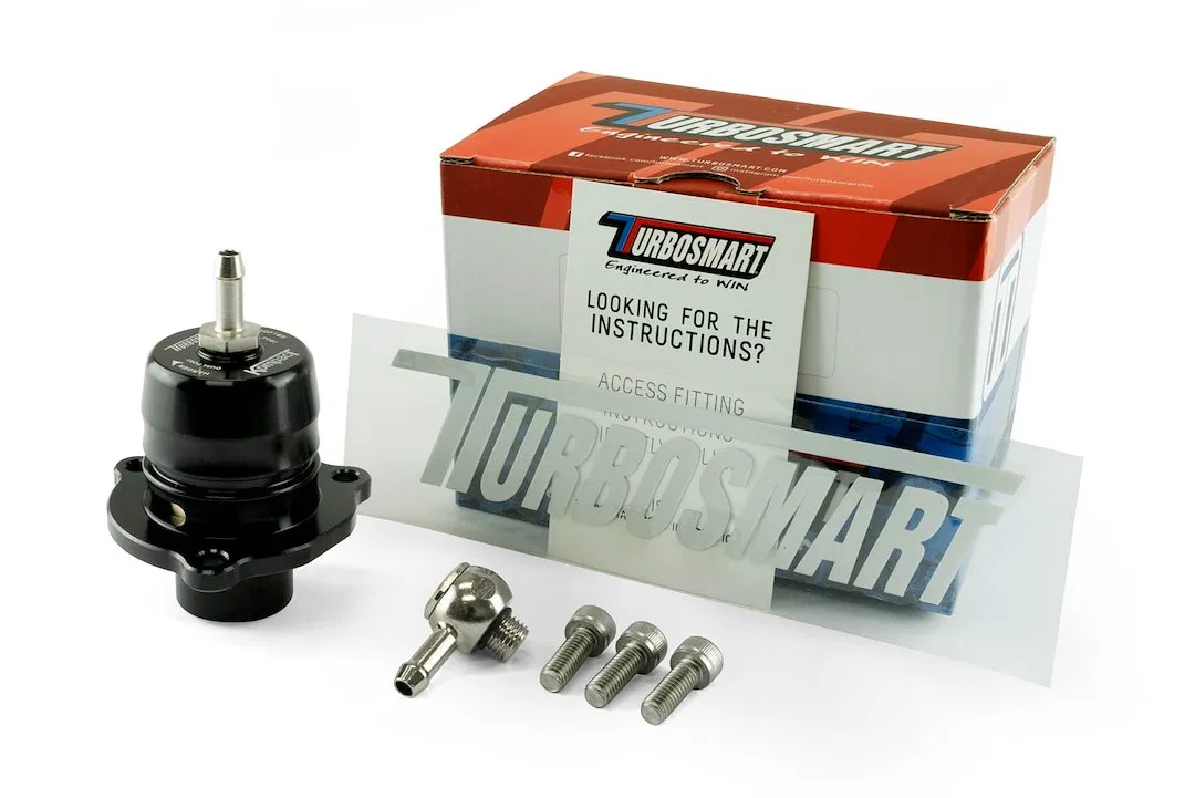 TS-0203-1061 – TURBOSMART Turbocharger Blow Off Valve, Recirculating/ Vent To Atomosphere Black Aluminum With Nipples...